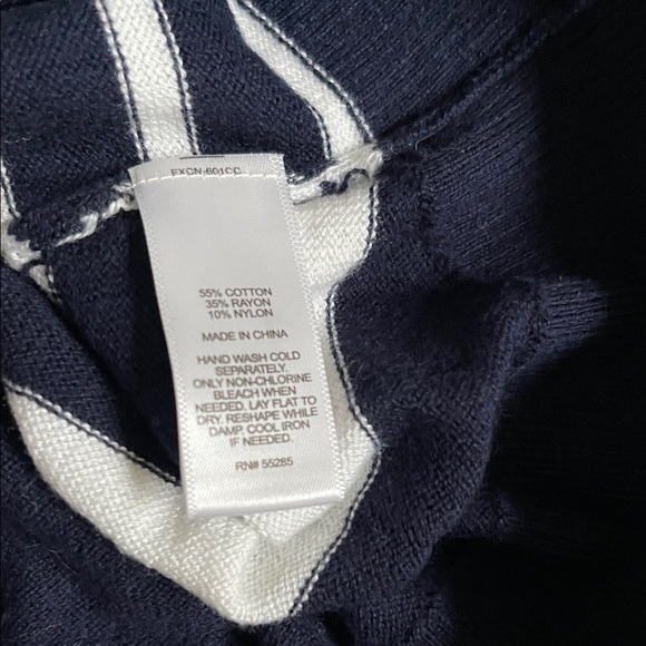 Express Striped Navy and White Sweater Small - Picture 3 of 4
